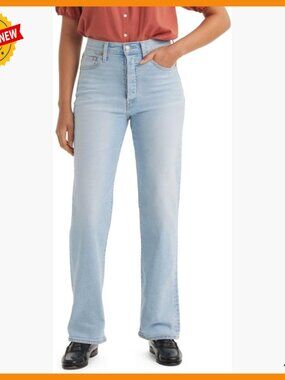 High Rise Straight Leg Full Length Jeans Slim Fit 32 Inseam